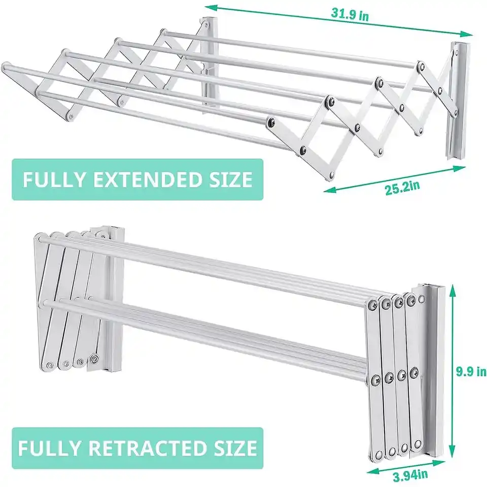 Grill and wall mounted clothes drying hanger
