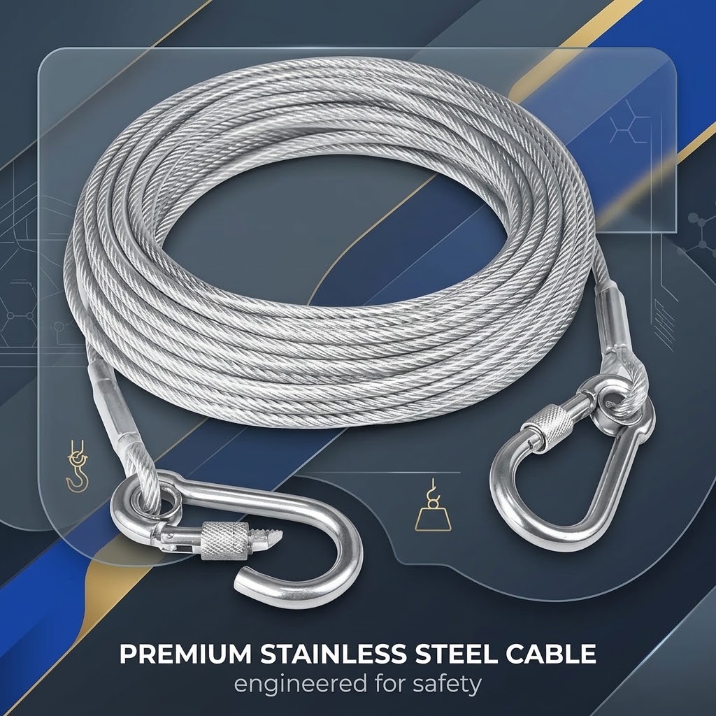 16 metre stainless steel rope
