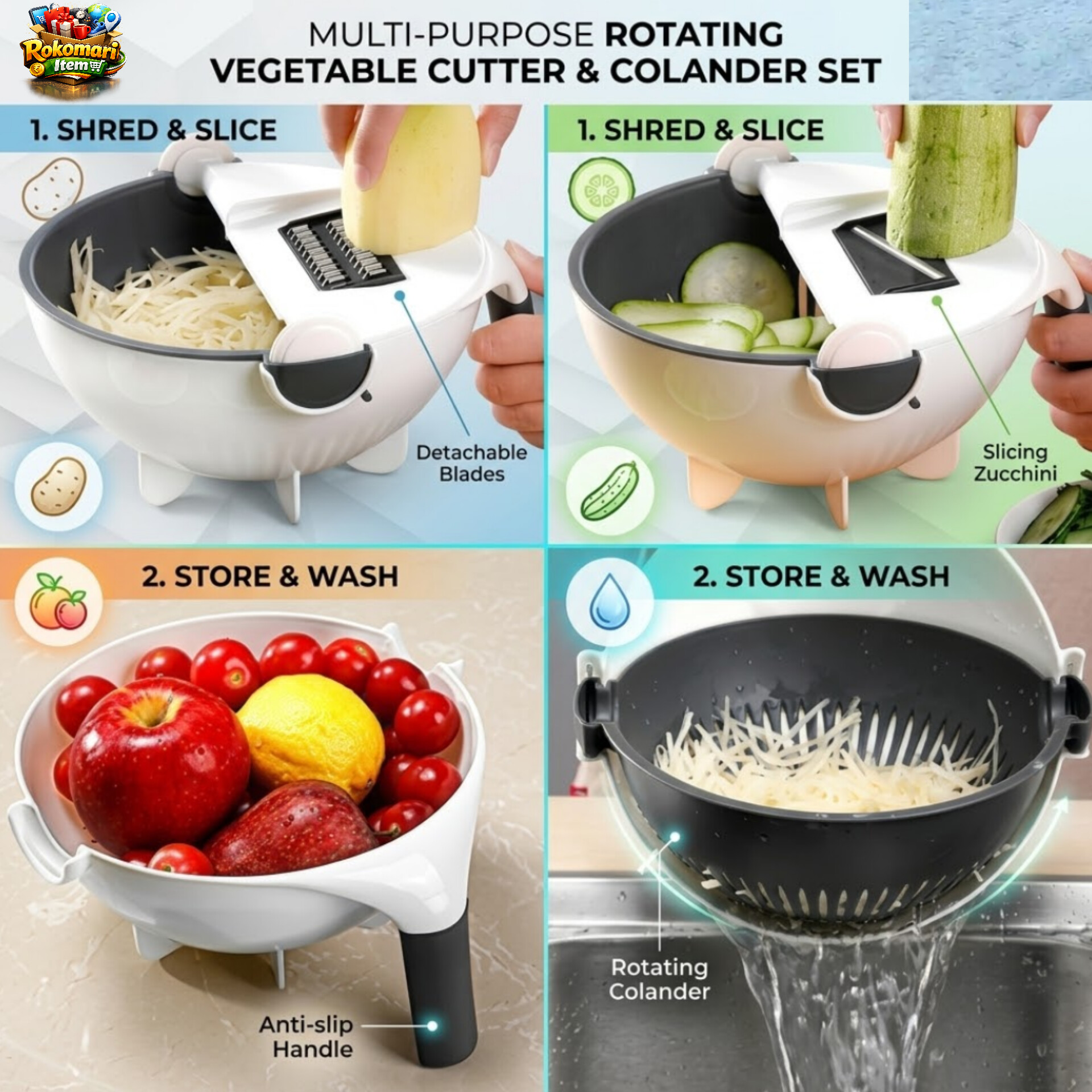 Vegetable Cutter & Drainer