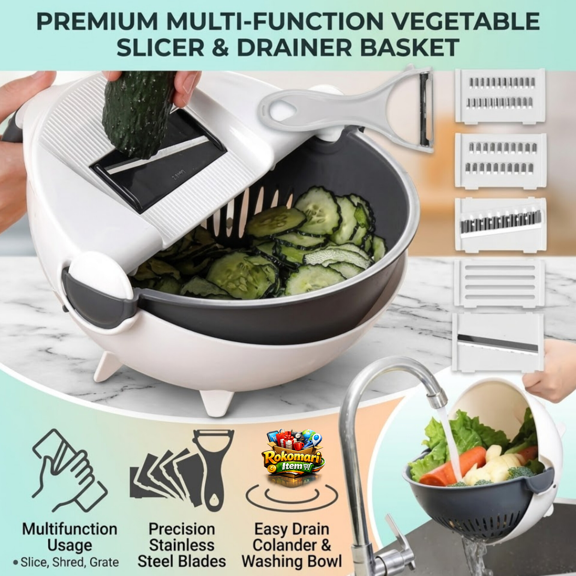 Vegetable Cutter & Drainer