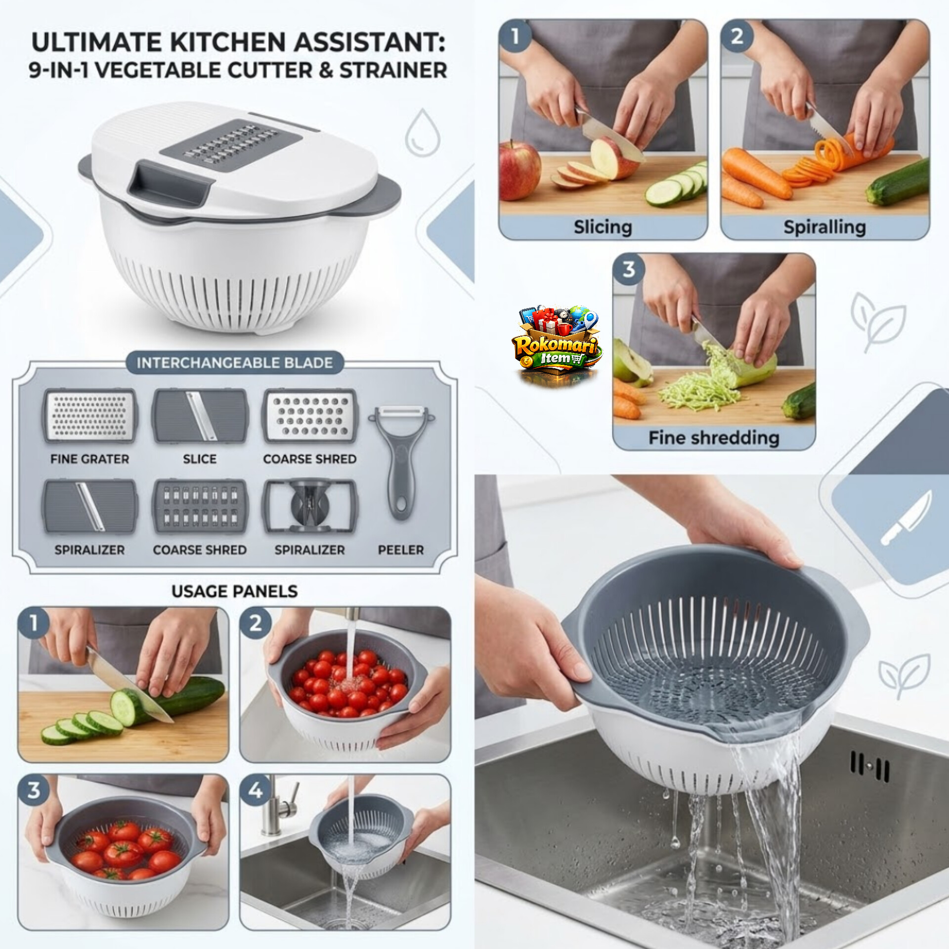 Vegetable Cutter & Drainer